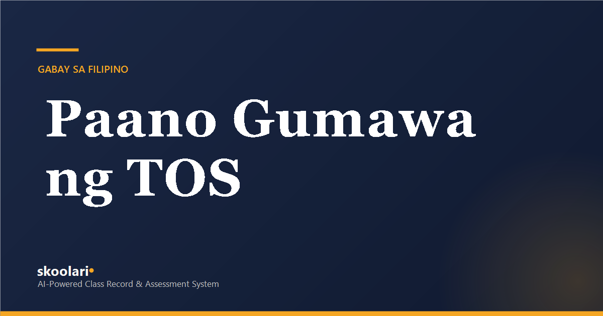 Paano Gumawa ng Table of Specifications